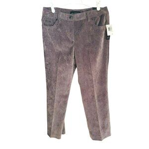 NEW Larry Levine Petite Corduroy Pants 10P Silver Fox Office City Quiet Luxury